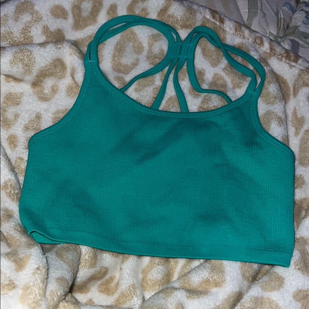 Forever 21 Turquoise Strappy Crop Top